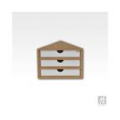 HobbyZone cassettiera ad angolo con 3 cassetti. Dimensioni cm 15x15x15