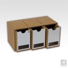 HobbyZone: cassettiera a 3 cassetti (cm 8x13x13). Dimensioni cm 30x15x16