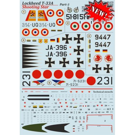 PRINT SCALE 72270 Lockheed T-33A Partita della stella di tiro 3