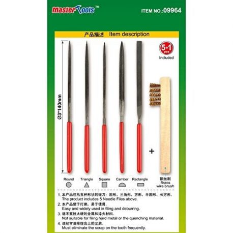 TM09964 Master Tools - Assorted Needle Files Set (Middle-Toothed)