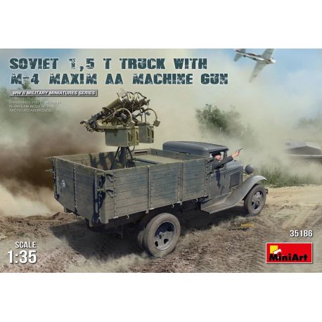 MINIART 35186 SOVIET 1,5 t. TRUCK w/ M-4 Maxim AA Machine Gun