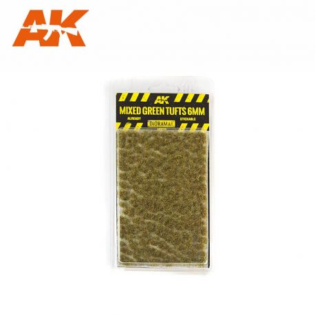 AK INTERACTIVE 8119- Ciuffi d'erba verde scuro 6mm