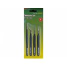 MASTER TOOLS 09957 Set 4 pinzette per modellismo