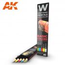 AK INTERACTIVE Set Matite Acquerellabili BASIC COLORS