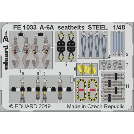 EDUARD FE1033 A-6A seatbelts STEEL 1/48