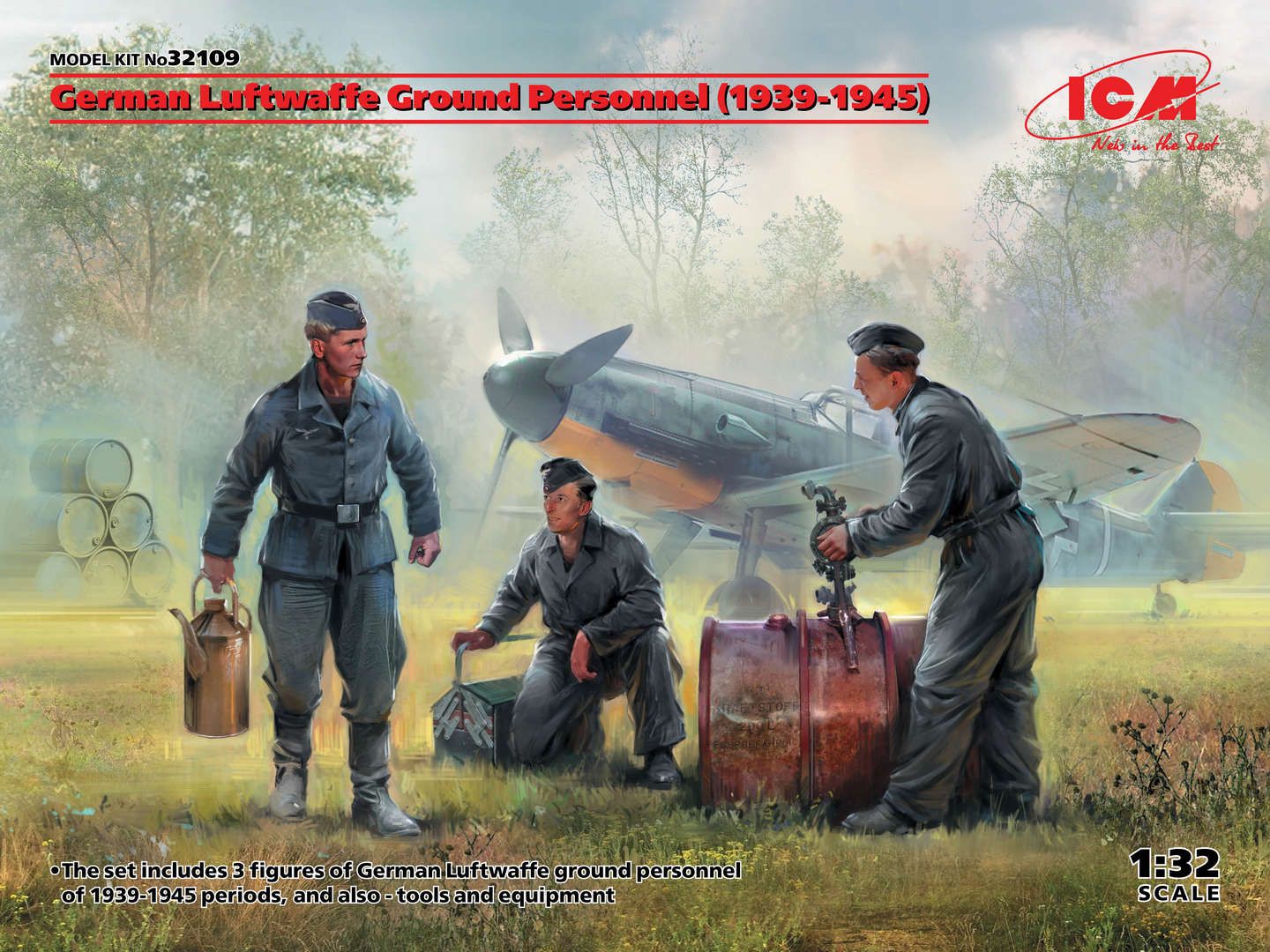 Kit 3 Piloti Britannici 1939-1945 1/32 ICM 32105 - Modellino Plastica Non Dipinto
