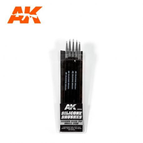 AK INTERACTIVE 9085- Set 5 pennelli in silicone punta piccola morbida