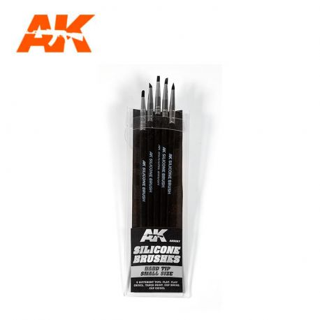 AK INTERACTIVE 9087- Set 5 pennelli in silicone punta piccola dura