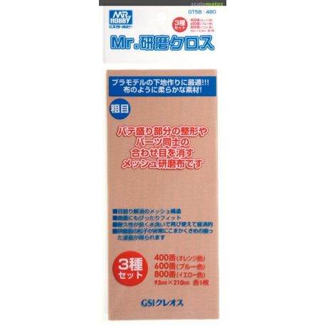 MR HOBBY GT58 Mr. Grinding Cloth (400/600/800)