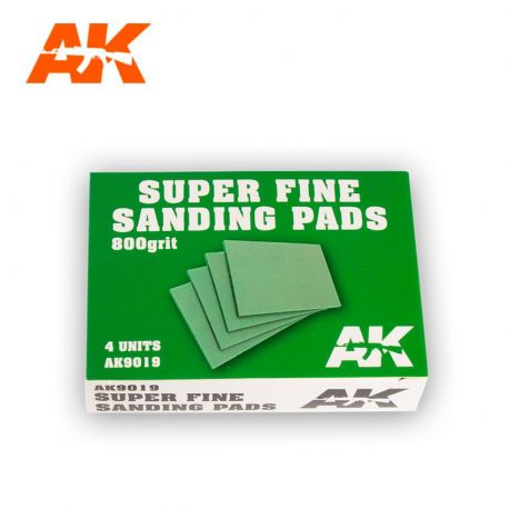 AK INTERACTIVE SUPER FINE SANDING PADS 800 GRIT. 4 UNITS