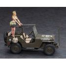HASEGAWA SP483 1/4 ton 4x4 Utility Truck (Cal. 50 M2 Machine Gun) w/Blond Girl's Figure