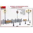 MINIART 35639 STREET ACCESSORIES WITH LAMPS & CLOCKS