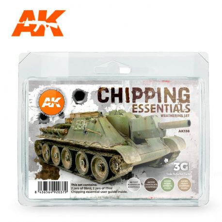AK INTERACTIVE 3rd Generation- CHIPPING ESSENTIALS WEATHERING SET