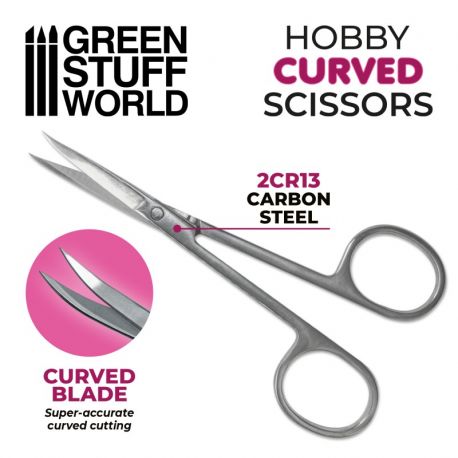 GREEN STUFF WORLD Hobby Scissors - Curved Tip