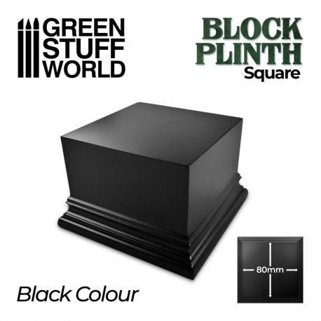 GREEN STUFF WORLD Square Top Display Plinth 8x8 cm - Black
