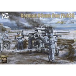 BORDER MODEL BT013 German Flak 36 88Gun con 6 Figure Limited Edition Box in metallo 1/35