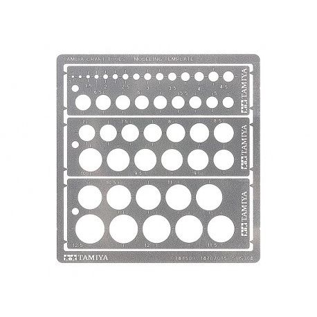 TAMIYA 74154 Modelling Template (Ovali 1-6 mm)