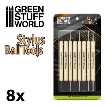 GREEN STUFF WORLD 8x Sculpting STYLUS tool set
