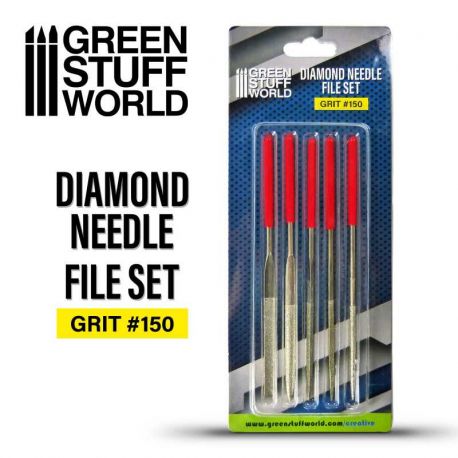 GREEN STUFF WORLD Diamond Needle Files Set - Grit 150