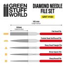 GREEN STUFF WORLD Diamond Needle Files Set - Grit 150