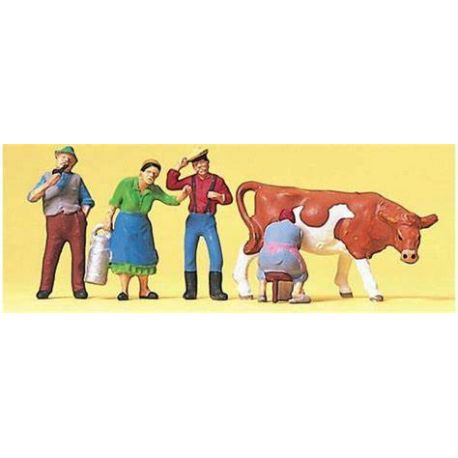 PREISER 10044 CONTADINI E MUNGITURA