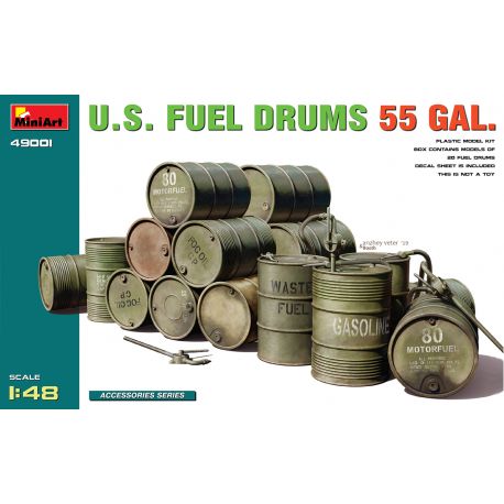 MINIART 49001 U.S. FUEL DRUMS 55 GAL. 1/48