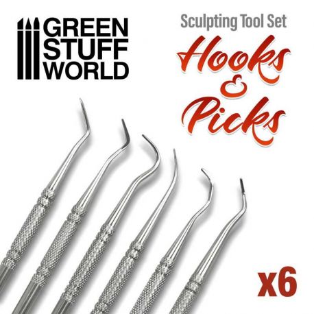 GREEN STUFF WORLD 6x Hook and Pick tool Set