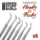 GREEN STUFF WORLD 6x Hook and Pick tool Set