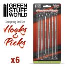 GREEN STUFF WORLD 6x Hook and Pick tool Set