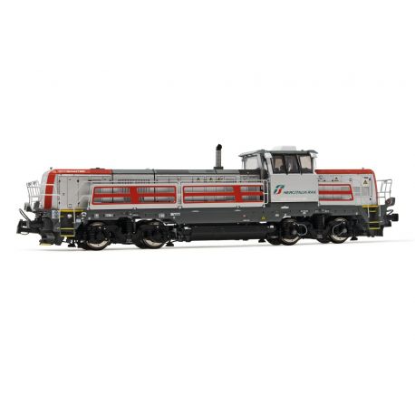 RIVAROSSI HR2900 Mercitalia Rail, locomotiva diesel da manovra EffiShunter 1000, livrea argento con strisce rosse, ep. VI