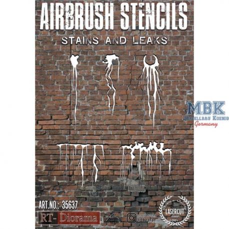 RT-DIORAMA Airbrush Stencil: Stains and Leaks