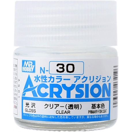Mr. HOBBY Acrysion Water Based Color N-30 【GLOSS CLEAR】