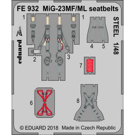 EDUARD FE932 MiG-23MF/ ML seatbelts STEEL 1/48