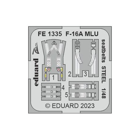 EDUARD FE1335 F-16A MLU seatbelts STEEL 1/48