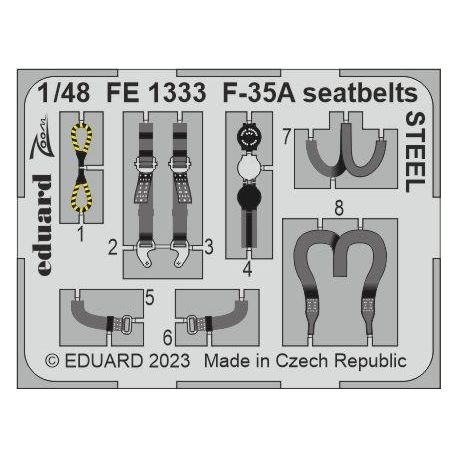 EDUARD FE1333 F-35A seatbelts STEEL 1/48