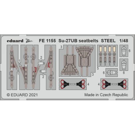 EDUARD FE1155 Su-27UB seatbelts STEEL 1/48