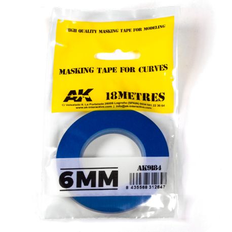 AK INTERACTIVE 9184 MASKING TAPE FOR CURVES 6MM