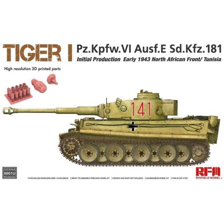 RYE FIELD MODEL RFM5001U Tiger I Pz.Kpfw.VI Ausf.E Sd.Kfz.181 Initial Production Early 1943 North African Front / Tunisia