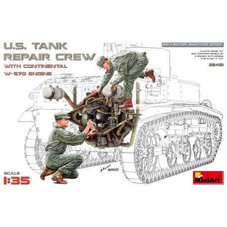 MINIART 35461 U.S. TANK REPAIR CREW WITH CONTINENTAL W-670 ENGINE 1/35