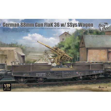 BORDER MODEL BT-044 German 88mm Gun Flak 36 w/SSys Wagon