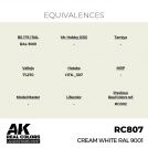 AK REAL COLORS RC807 Cream White RAL 9001 17ml