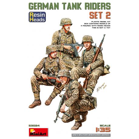 MINIART 53024 GERMAN TANK RIDERS SET 2. RESIN HEADS