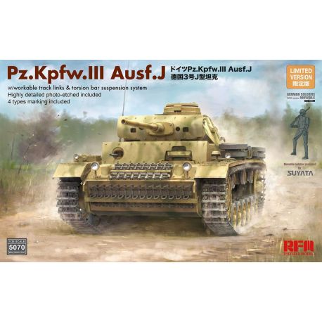 RYE FIELD MODEL 5070 Pz.Kpfw.III Ausf.J w/workable track links & torsion bar suspension system