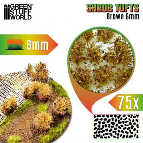 GREEN STUFF WORLD Shrub Tufts 6mm self-adhesive - Brown