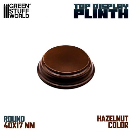 GREEN STUFF WORLD Round Top Display Plinth 4cm- Hazelnut Brown