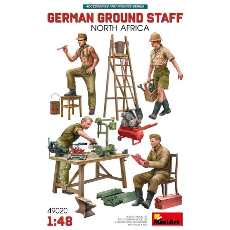 MINIART MI49020 GERMAN GROUND STAFF w/ACCESSORIES. NORTH AFRICA