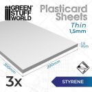 GREEN STUFF WORLD Fogli di stirene 0.5 mm Pack x5