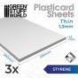GREEN STUFF WORLD Fogli di stirene 1.5 mm Pack x3