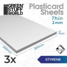 GREEN STUFF WORLD Styrene sheets 1.5 mm Pack x3