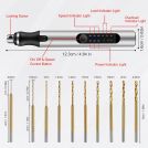 Mini Trapano Elettrico a 3 Velocità + set punte (0.6-2.2 mm) ricarica USB
